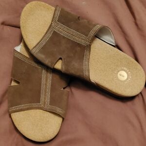 Revitalign Brown Slide Sandals